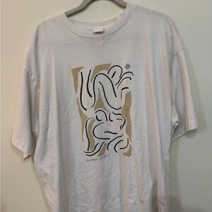 H&M White Graphic T-Shirt
